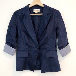 L’ATISTE by Amy | Navy blue blazer w/ striped cuff